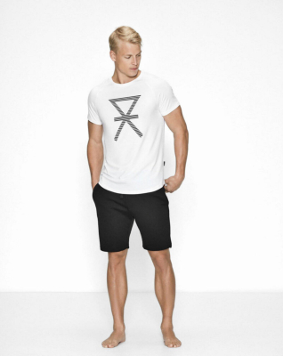 Bambus, T-shirt, Weiß mit Print -JBS of Denmark Men