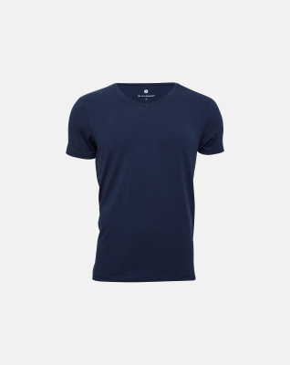 Bambus, T-Shirt mit V-Ausschnitt, Navy