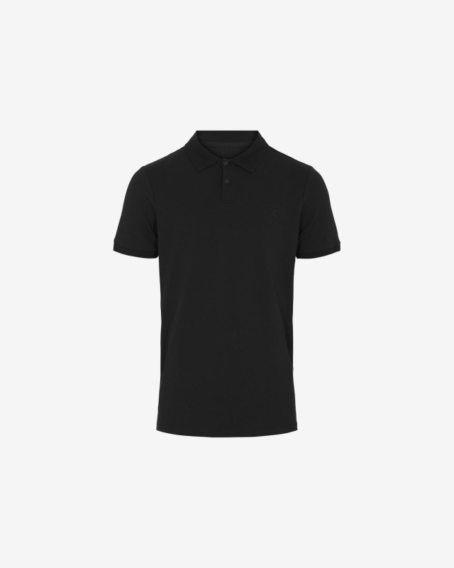 Bambus, Polo Shirt Pique, Schwarz