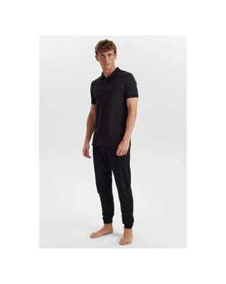 Bambus, Polo Shirt Pique, Schwarz