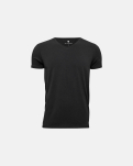 Bambus, T-Shirt mit V-Ausschnitt, Schwarz