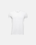 Bambus, T-Shirt mit V-Ausschnitt, Weiß