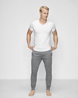 Bambus, T-Shirt mit V-Ausschnitt, Weiß -JBS of Denmark Men