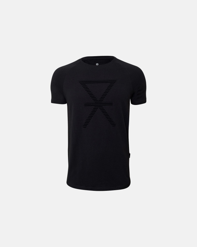 Bambus, T-shirt, Schwarz mit Print