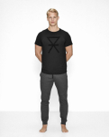 Bambus, T-shirt, Schwarz mit Print