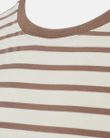 Bambusviskose, T-Shirt "Rundhalsausschnitt", Gestreift Braun -Resteröds