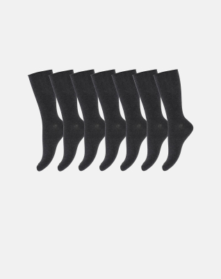 Bio-Baumwolle, Socken, Blickdicht, 7-Pack, Dunkelgrau Melange -Decoy