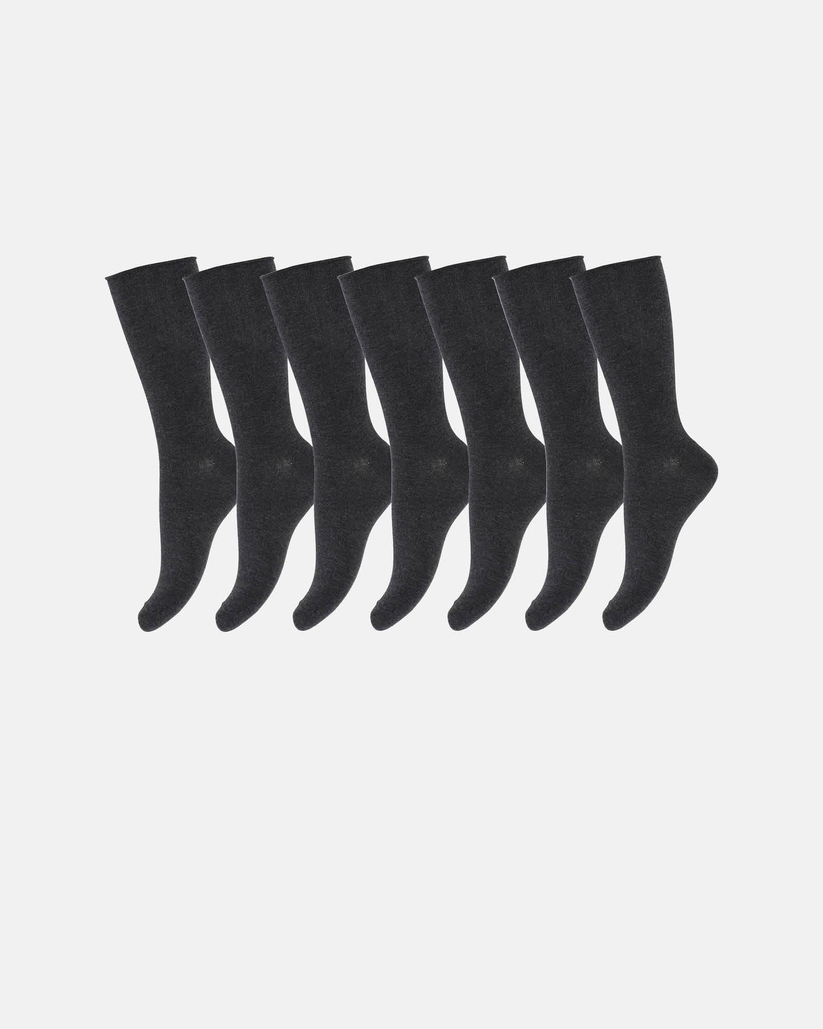 Bio-Baumwolle, Socken, Blickdicht, 7-Pack, Dunkelgrau Melange -Decoy Bio-Baumwolle, Socken, Blickdicht, 7-Pack, Dunkelgrau Melange -Decoy