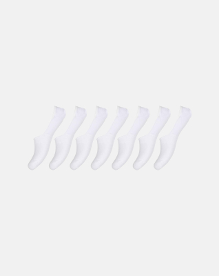 Bio-Baumwolle, Füsslinge, No-Show, 7-Pack, Weiß -Decoy