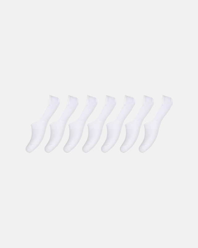 Bio-Baumwolle, Füsslinge, No-Show, 7-Pack, Weiß -Decoy