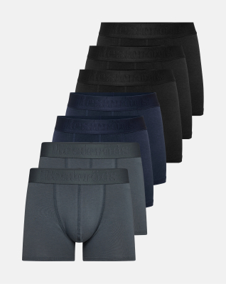 Ökologische Baumwolle, Boxershorts "gunnar", 7er-Pack, Schwarz Blau Grau -Resteröds