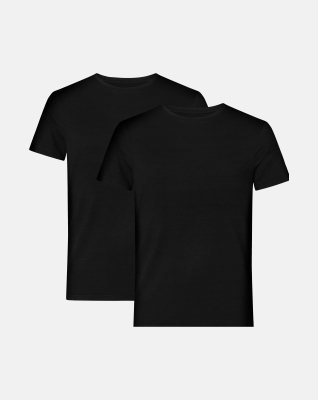 T-Shirt 2-Pack, 100% Bio-Baumwolle, Schwarz
