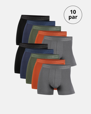 Bambusviskose, Boxershorts, 10er-Pack, Mehrfarbig -Olympia