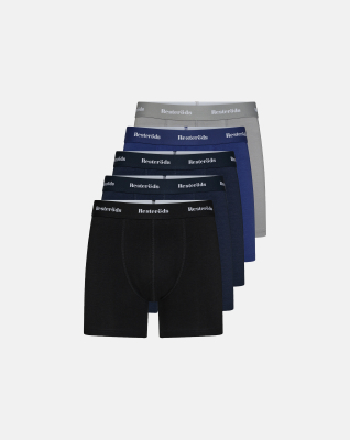 Tights 'Kalle' 5-pack, Extra Länge, Bambusviskose, Schwarz/Marine/Blau