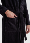 Bio-Baumwolle, Bademantel, Schwarz -Claudio