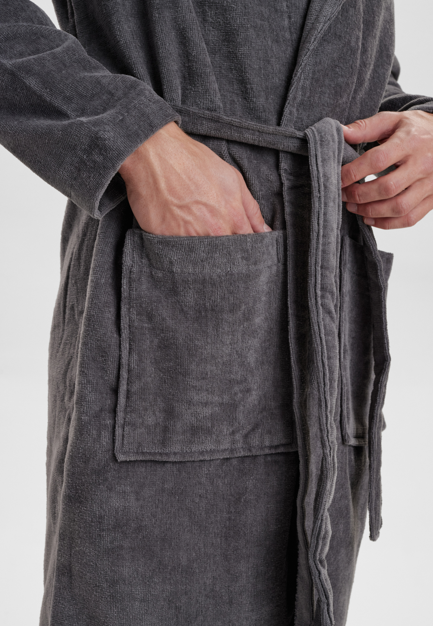 Bio-Baumwolle, Bademantel, Grau -Claudio Bio-Baumwolle, Bademantel, Grau -Claudio