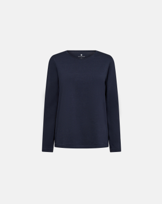 Bambusviskose, Langärmelig T-Shirt, Navy