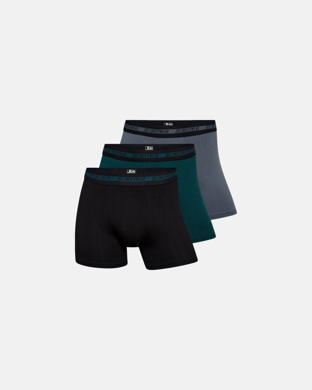 Bambusviskose, Boxershorts, 3-pack, Mehrfarbig -JBS