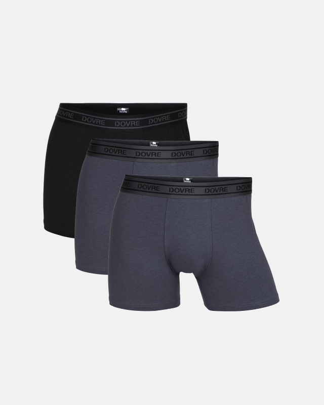 Bambus, Boxershorts, 3-Pack, Grau -Dovre