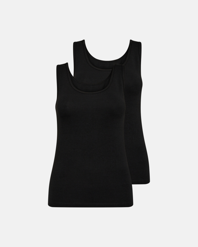 Bambusviskose, Unterhemd, 2-pack, Schwarz -Decoy