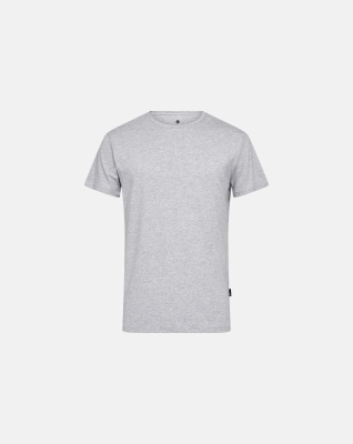 Bambusviskose, T-Shirt mit O-Ausschnitt, Hellgrau Melange -JBS of Denmark Men