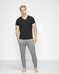 Bambusviskose, T-Shirt V-neck, Schwarz -JBS of Denmark Men
