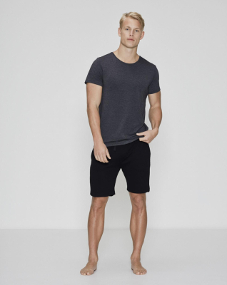T-Shirt Rundhals, Bambusviskose, Grau