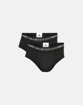 Slip m. Eingriff 2-Pack, Bambusviskose, Schwarz Slip m. Eingriff 2-Pack, Bambusviskose, Schwarz