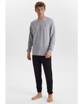 Bambusviskose, Sweatshirt m. logo, Hellgrau