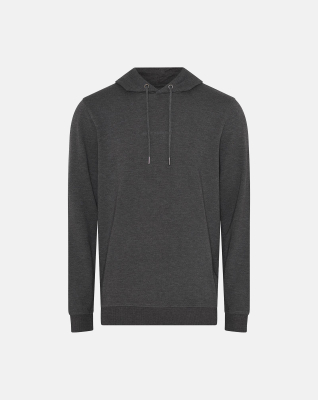 Bambusviskose, Hoodie m. logo, Dunkelgrau