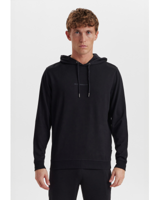 Bambusviskose, Hoodie m. logo, Schwarz