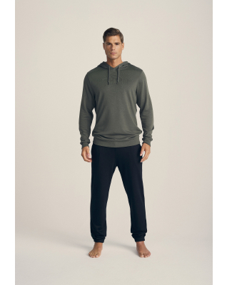 Bambusviskose, Hoodie m. logo, Grün -JBS of Denmark Men