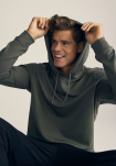 Bambusviskose, Hoodie m. logo, Grün