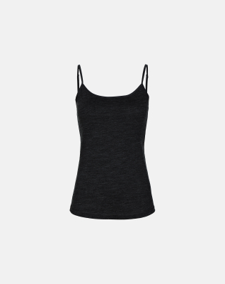 Bio-Wolle, Top schmale Träger, Schwarz -JBS of Denmark Women