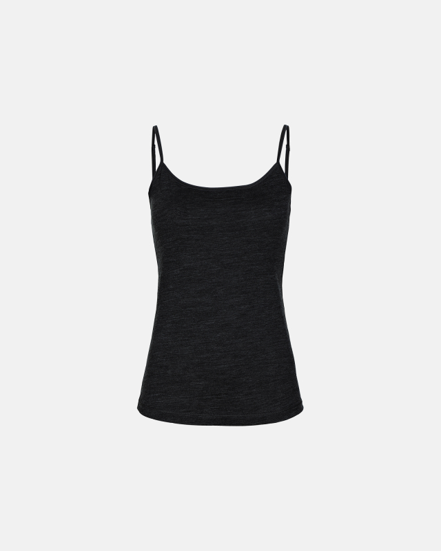Bio-Wolle, Top schmale Träger, Schwarz -JBS of Denmark Women