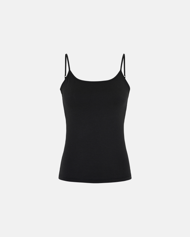 Bambusviskose, Top schmaler Träger, Schwarz -JBS of Denmark Women
