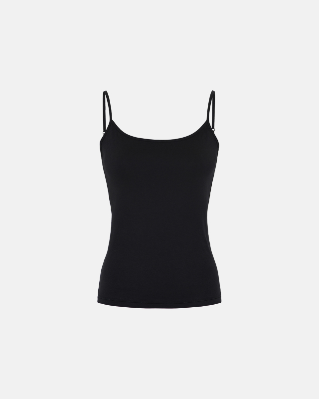 Bio-Baumwolle, Top schmaler Träger, Schwarz -JBS of Denmark Women