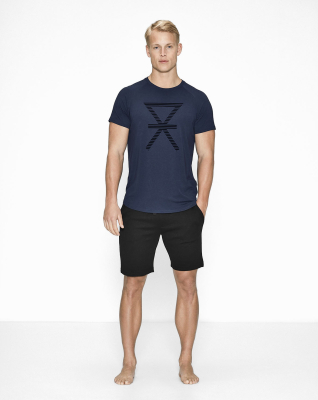 Bambus, T-Shirt, Marine mit Print