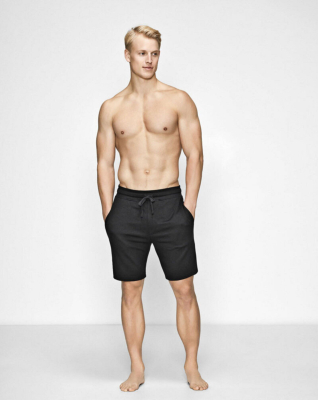 Bambusviskose, Sweat-Shorts, Schwarz