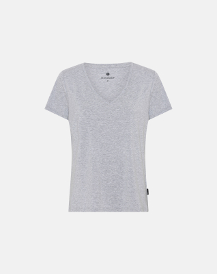 Bambusviskose, T-Shirt v-neck, Grau -JBS of Denmark Women