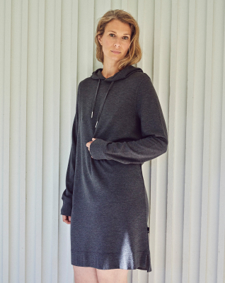 Bambus, Hoodie Kleid, Schwarz -JBS of Denmark Women