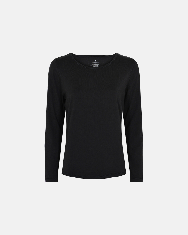 Bambusviskose, Langärmelig T-Shirt, Schwarz -JBS of Denmark Women