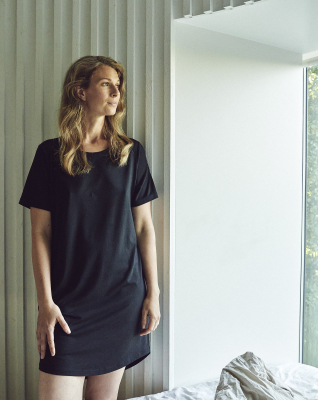 Bambusviskose, Big Shirt, Schwarz -JBS of Denmark Women