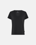 Bambusviskose, T-Shirt v-neck, Schwarz -JBS of Denmark Women