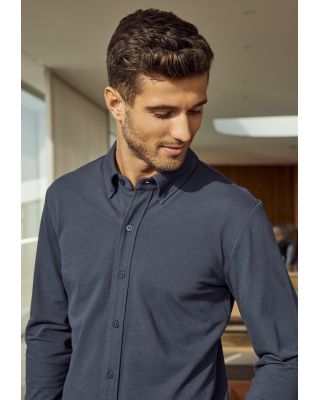 Bambusviskose, Polo-Shirt in "Pique", Marineblau -JBS of Denmark Men