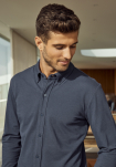 Bambusviskose, Polo-Shirt in "Pique", Marineblau -JBS of Denmark Men