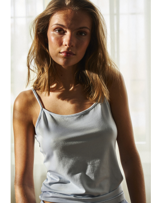 Bambusviskose, Top schmaler Träger, Hellblau -JBS of Denmark Women