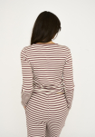 Bambusviskose, Langarmshirt "Ripp", Dunkelrosa Gestreift -JBS of Denmark Women