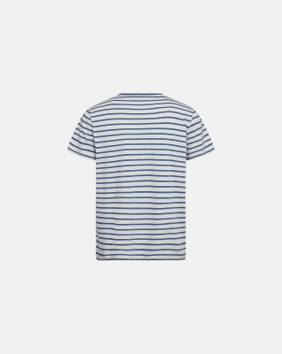 Bambusviskose, T‑Shirt "O‑Neck", Blau gestreift -Resteröds