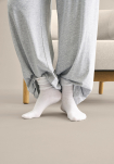Bambusviskose, Socken "Ripp", Weiß -JBS of Denmark Women